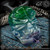 Starlingear: Ryk Maverick Custom Uranium Glass Devil Kamikaze - Green/Blue