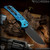 Pro-Tech Knives Custom: Mordax - Black/Satin Sapphire Blue Nexus