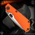Strider Knives Folder: SnG Dagger Grind - Stonewashed/Orange G10 DGG