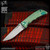 Spartan Blades Folder: SHF 3.25 - Two Tone Green Monkey Edge FRAG Pattern