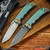 Spartan Blades Folder SHF - Two Tone Green/Bronze Monkey Edge FRAG Pattern