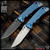 Spartan Blades Folder SHF - Two Tone Blue Monkey Edge FRAG Pattern