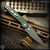 Pro-Tech Knives: Avalon Custom (Peace Neighbor Design) - Damascus/Green Knurled - Blade Show