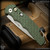 Pro-Tech Knives: TR-5 - Stonewashed/Green Feather Textured - Blade Show