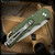 Pro-Tech Knives: TR-5 - Stonewashed/Green Feather Textured - Blade Show