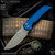 Pro-Tech Knives: Mordax - Acid Washed/Blue Monkey Edge FRAG Pattern