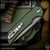 Pro-Tech Knives: Mordax - Stonewashed/Green Monkey Edge FRAG Pattern