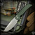Pro-Tech Knives: Mordax - Stonewashed/Green Monkey Edge FRAG Pattern
