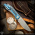 Shirogorov Knives x Charles Marlowe: Stormy KMP - Two Tone/Tumbled Blue w/CarboTi Inlays