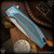 Shirogorov Knives x Charles Marlowe: Stormy KMP - Two Tone/Tumbled Blue w/CarboTi Inlays