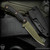 RMJ Tactical Fixed Blade: Sparrow - Sniper Green Monkey Edge FRAG Pattern (Magnacut)