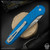 Pro-Tech Knives: Avalon (Peace Neighbor Design) - Stonewashed/Battleworn Blue