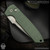 Pro-Tech Knives: Rockeye (Les George Design) - Stonewashed/Green Carbide