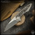 Koenig Knives: Mini Goblin - Two Tone/Blasted w/Marbled Carbon Fiber Inlays