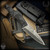 Bawidamann Blades: Thick Huginn Dagger - Acid Etched/Silver Smoke