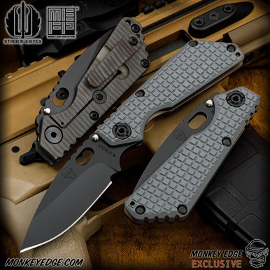 Monkey Edge - Strider Knives Folder: SnG 3/4 Grind - Gray G10