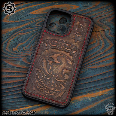 Monkey Edge - Starlingear Phone Case: iPhone 13 Pro Max - Embossed Vintage Slickster Monkey Edge - Starlingear Phone Case: iPhone 13 Pro Max - Embossed Vintage Slickster