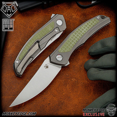 Monkey Edge - Shirogorov Knives: Quantum NL - Tumbled/Green G10