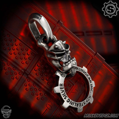 Monkey Edge - Starlingear Pendant: Devil Kami w/Gear - Silver