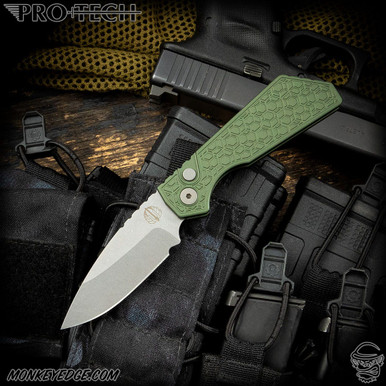 Monkey Edge - Pro-Tech Knives: Strider PT Auto - Stonewashed/Green