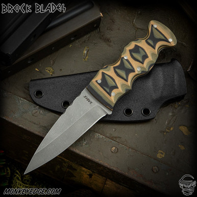 Monkey Edge - Brock Blades x Joe Watson: Sgian Dubh - Blasted/Camo G10