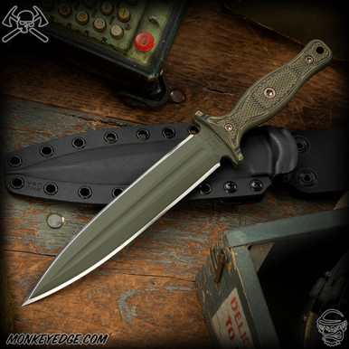 Monkey Edge - RMJ Tactical Fixed Blade: Kilroy - OD Green/Dirty Olive