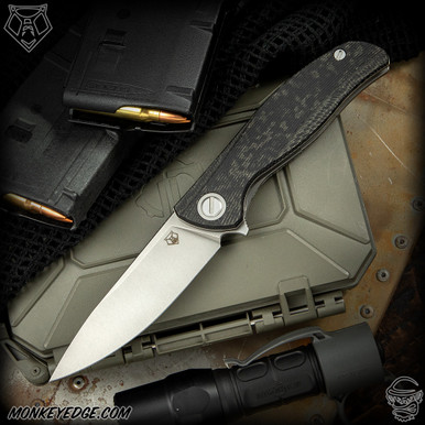 Monkey Edge - Shirogorov Knives: F95 Ursus - Tumbled/Black Micarta