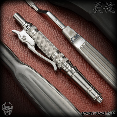 NAR ARS Needle1本+BREACH PENマルチカム３本 Monkey Edge - Hidetoshi Nakayama Knock Pen - Satin Knurled w/Clip