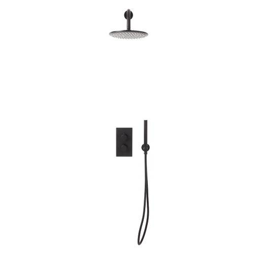 Scudo Core Black Round Handle Shower Set