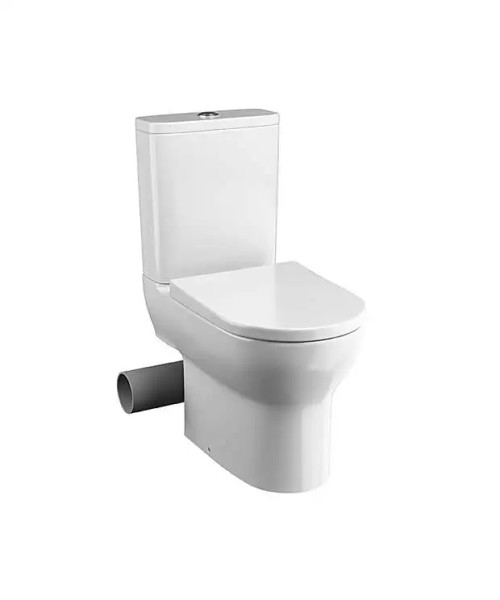 Nerola Rimless Closed Coupled Pan, Cistern and Wrapover Seat with Left Hand Pan Cut