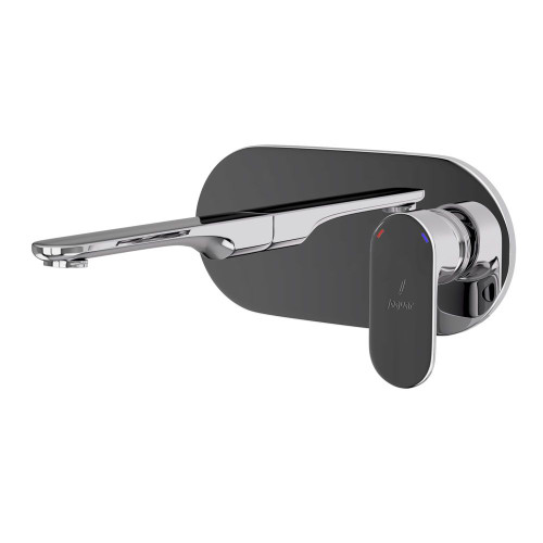Jaquar 2 Hole Wall Mounted Basin Mixer in Black Chrome