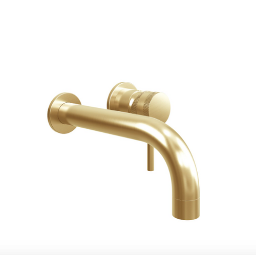Core Wall Mounted Basin Tap in Brushed Brass