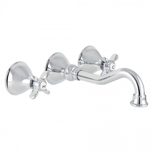 Bagnodesign Classic 3 Hole Concealed Basin Mixer - Cross Handle