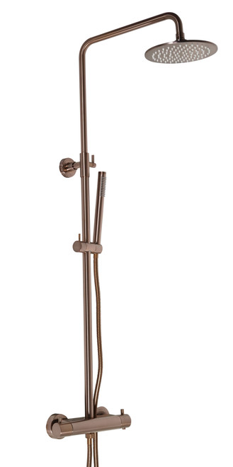 VOS Thermostatic Bar Valve with 2 Outlets, Adjustable Riser and Multifunction Shower Handle