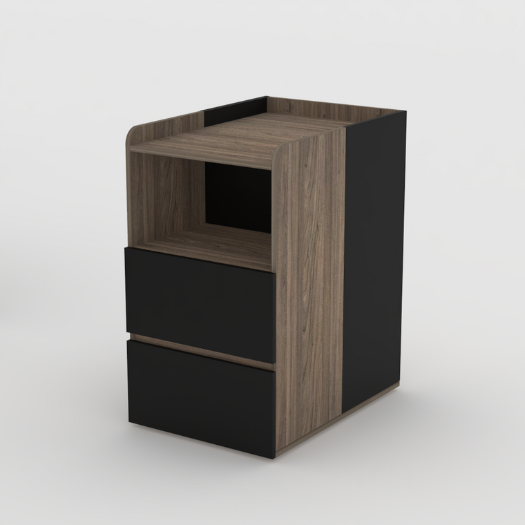 2 Colour Baby Change Table in Swiss Elm and Black- Urban Pad Furniture, Urban Pad Baby