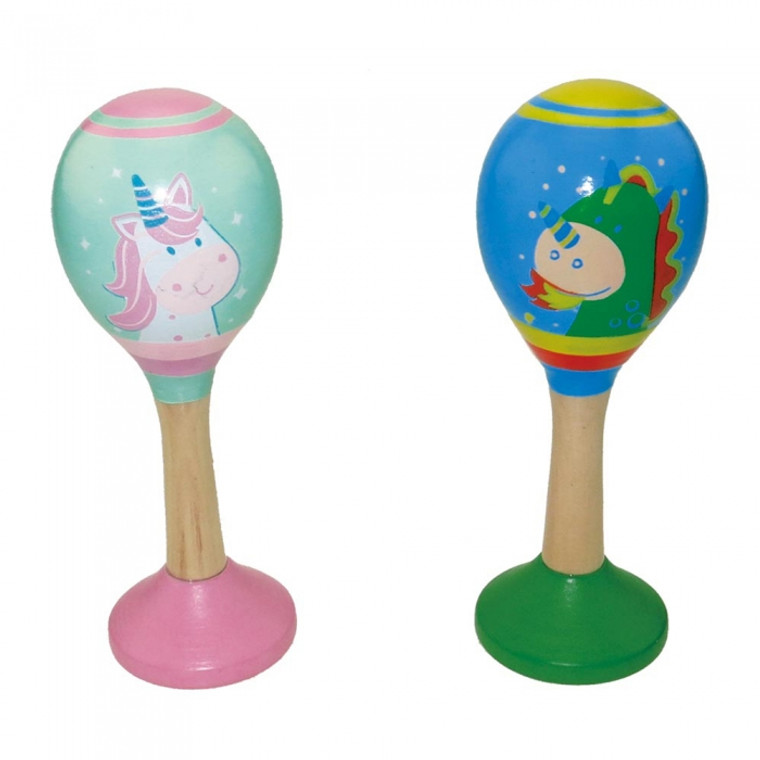 Wooden Unicorn & Dragon Maracas