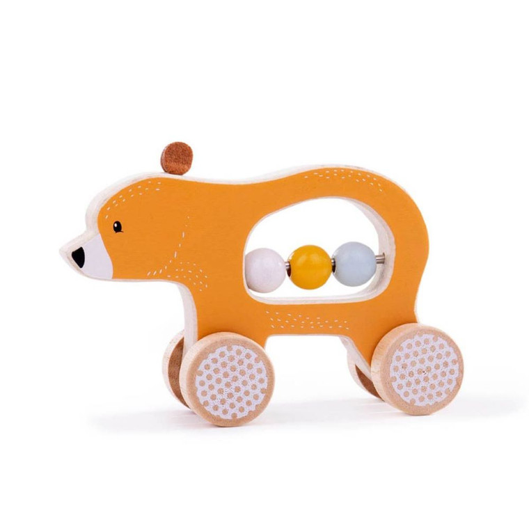 Bigjigs Toys Wooden FSC Push Along Bear