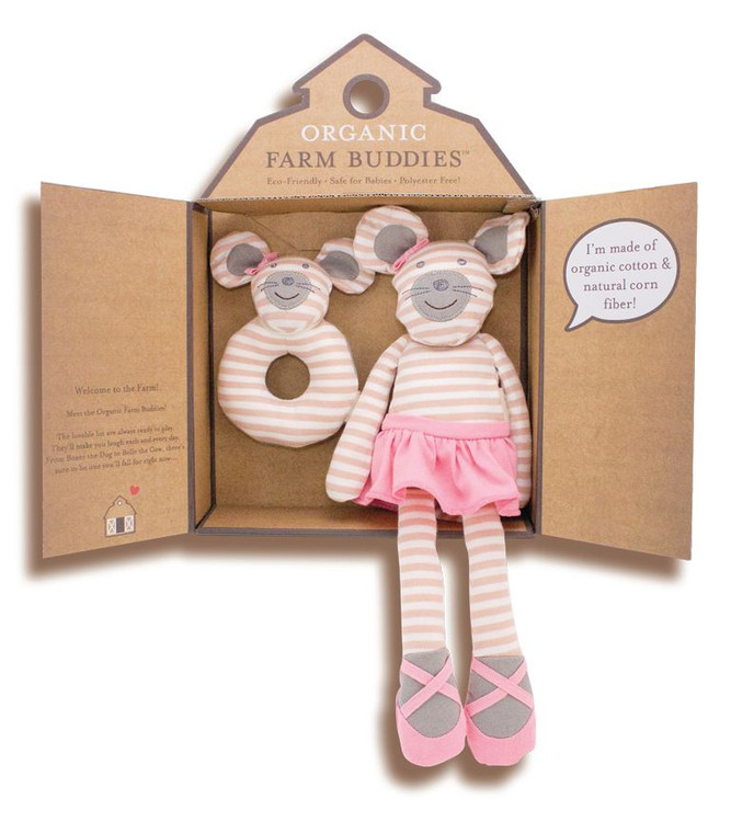 Organic Farm Buddies Ballerina Mouse Organic Gift Set