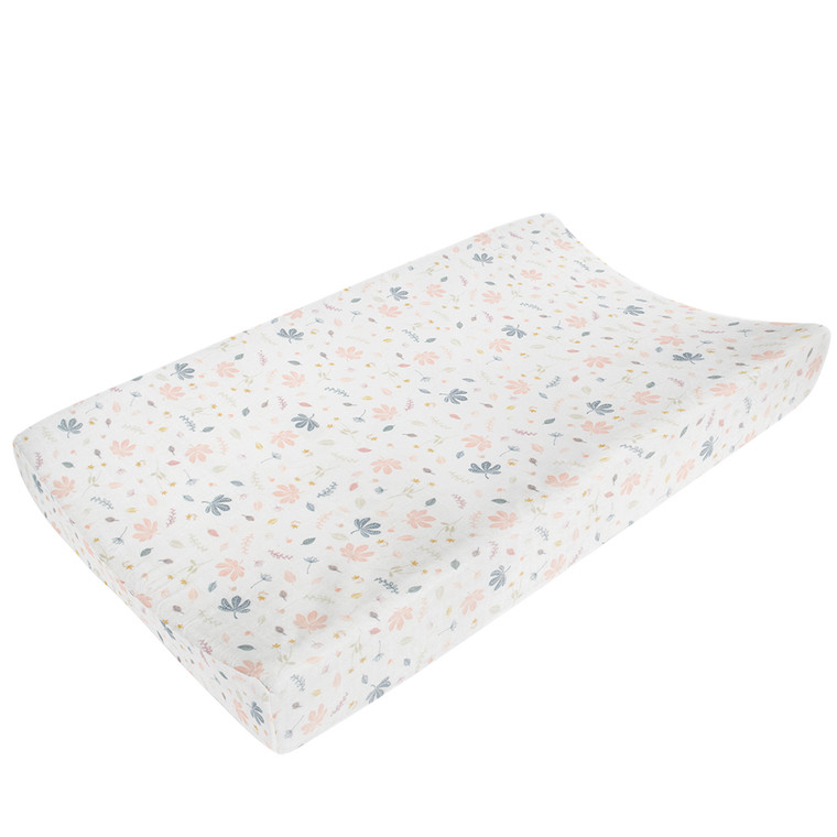 Living Textiles Organic Muslin Change Pad Cover - Botanical