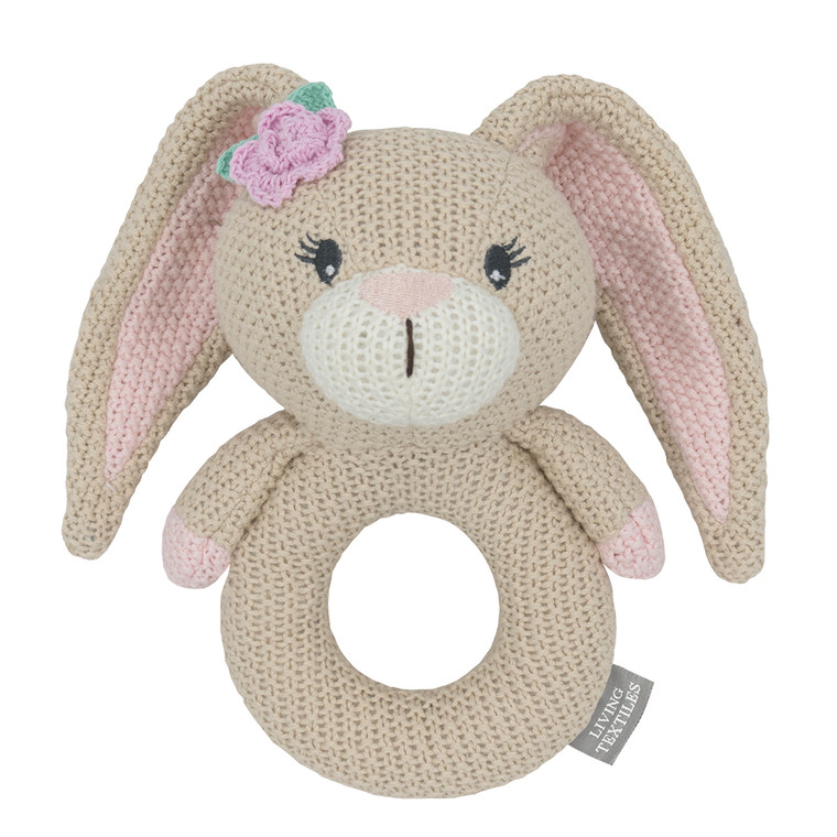 Living Textiles Amelia the Bunny Knitted Rattle