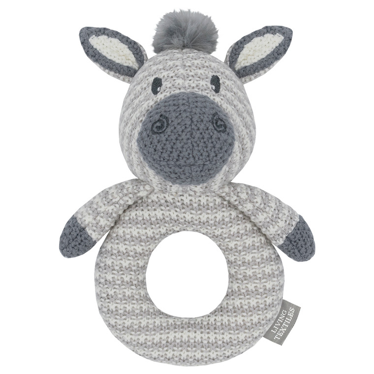 Living Textiles Zac the Zebra Knitted Rattle