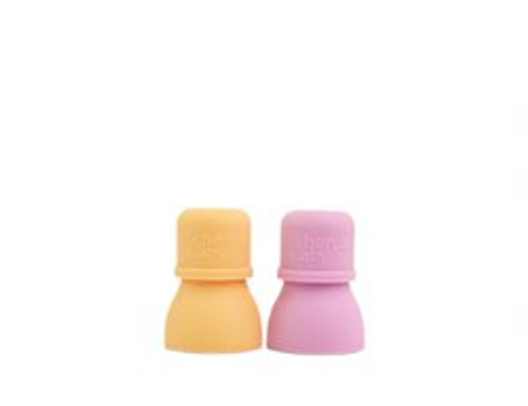 Cherub Baby Silicone Food Pouch Soft Spouts 2PK - Peach/Blush