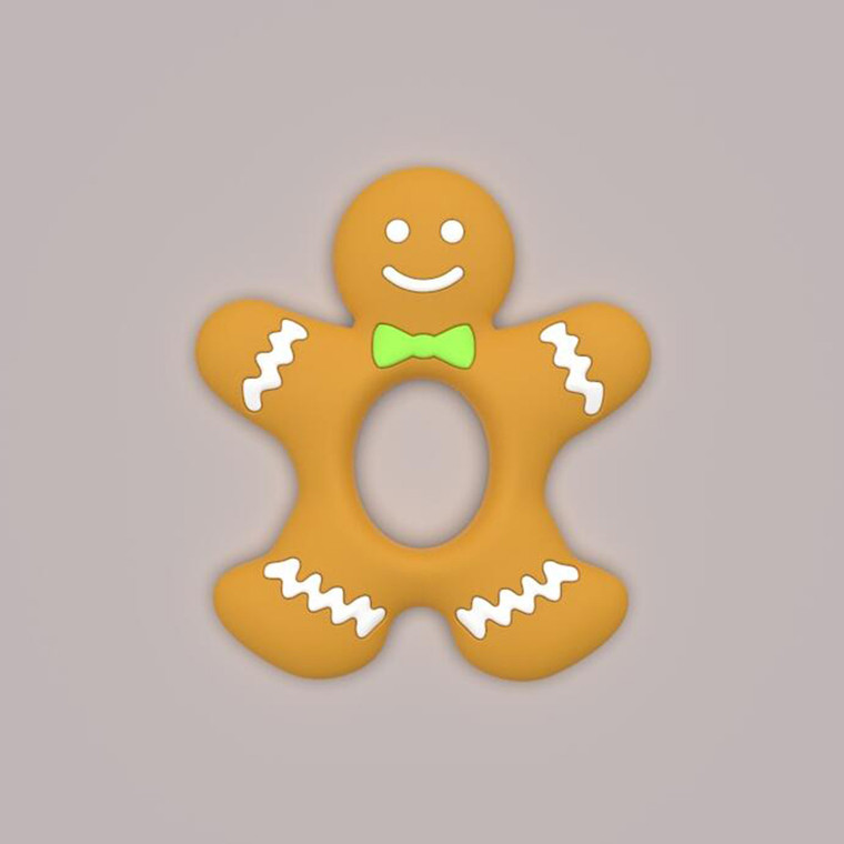 Urban Pad Baby silicone Gingerbread Man teether