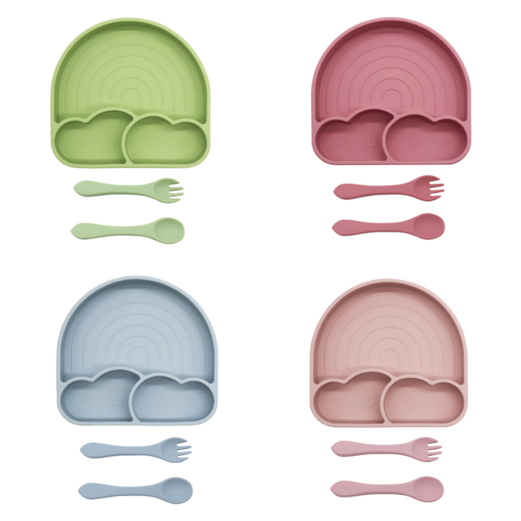 Silicone Rainbow Plate Set- Urban Pad Baby