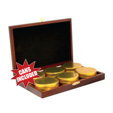 Wooden Gift Box With 6 Gold Cans - 12 pcs Per Case