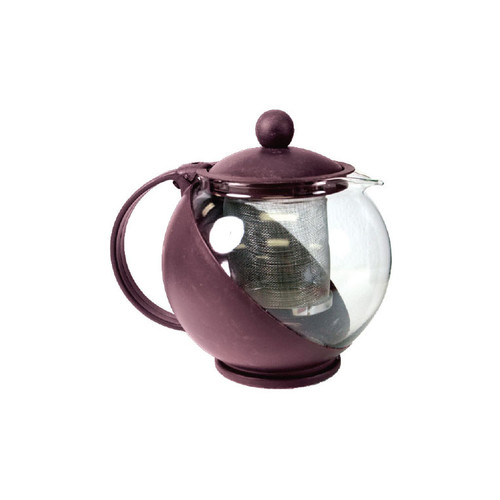 Maroon 1250ml Economy Teapot With Infuser - 24 pcs Per Case