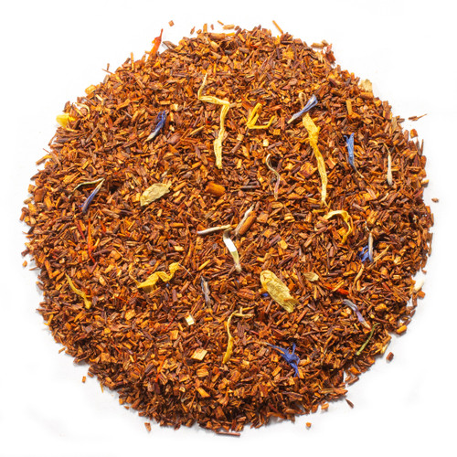 Rooibos Paradise Teac ombines with  blue cornflowers, marigold petals and safflowers