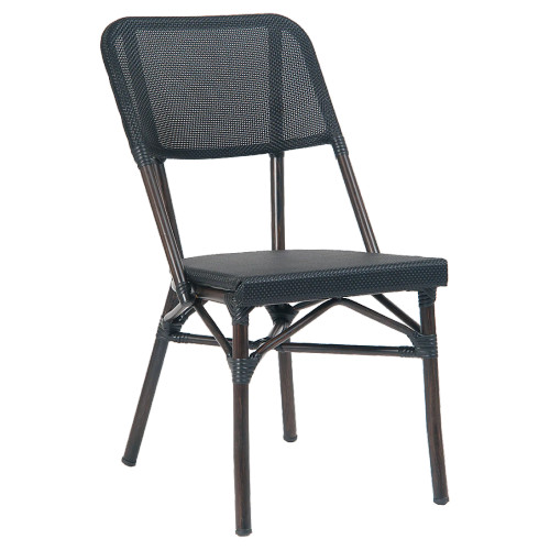 Wick and Metal Black Chair