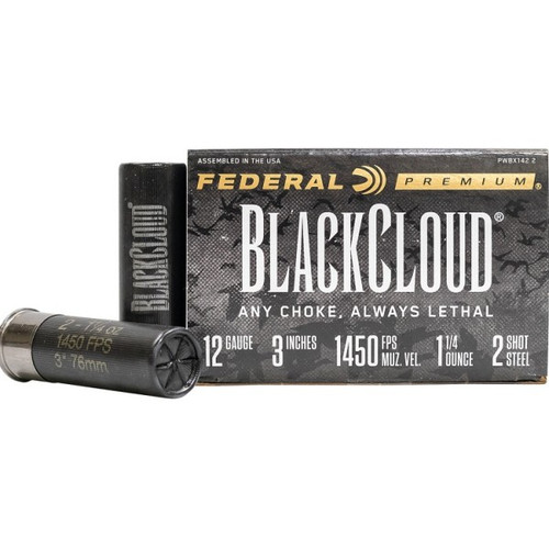 Federal Premium BlackCloud 12 GA, 1 1/4 oz, 2 shot steel - 25 shotshells