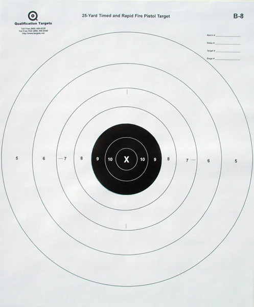 Pro Shot 25 yard timed & rapid fire pistol paper targets